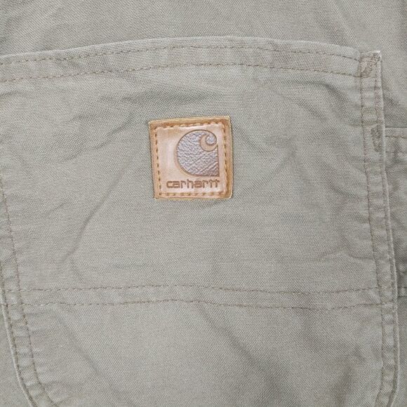 Carhartt B151 Brown Canvas Work Dungarees Loose Fit Pants Men's Size 42 x 32 Wor - Picture 9 of 10